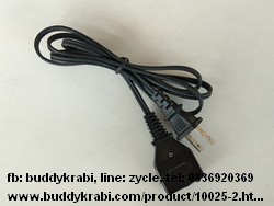 สายไฟกระติกต้มน้ำร้อนแบบแม่เหล็ก หัวตรง  ขนาดหัว 17 x 33 มม. VFF 2 x 0.5   A12