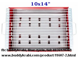 เตาย่างถ่านแบบถังผ่าครึ่ง ขาเตี้ย  RedGrill 10 x 14 นิ้ว สูง 7 นิ้ว   RG02  สีแดง