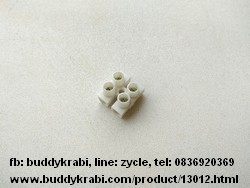 ลูกเต๋าต่อสายไฟ 1 คู่  12 x 15 มม., รู 3 มม.     สีขาว