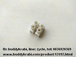 ลูกเต๋าต่อสายไฟ 1 คู่  15 x 17 มม., รู 4 มม.     สีขาว