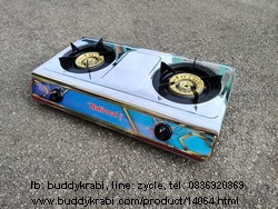 เตาแก๊สตั้งโต๊ะ (เตากล่อง) หัวคู่ National หัวเตา 120 มม.  สเตนเลสทั้งตัว Na-vr2026vv