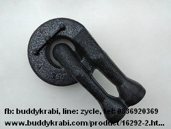 หัวเตาแก๊สบ้านแบบเหล็กหล่อ หัวปุ่ม ท่อคู่เบี่ยงซ้าย DS หัวเตา 120 มม. ตุ่มล็อคหัวเตาถึงปลายท่อยาว 175 มม.  สเตนเลส