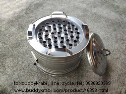 ถังทำไอติมหลอด สเตนเลส  040 หลอด ถังกว้าง 42 ซม. สูง 35 ซม.  สเตนเลสแท้ 304