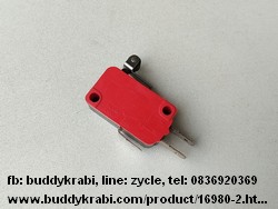 ไมโครสวิทช์ ก้านมีล้อ GNBER 16A 3 ขา  RV-165-1C25  สีดำ-แดง