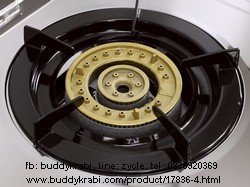 เตาแก๊สตั้งพื้น (เตาชั้น) หัวคู่ Lucky Flame   สเตนเลสทั้งตัว AT-402MC