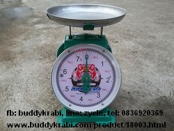 เครื่องชั่ง (ตาชั่ง) เข็ม ใหญ่  สิงห์คู่ระฆัง 07 กก.  จานกลม   สีเขียว