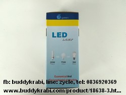 หลอด LED ทรงกลม พร้อมสายไฟ 1.4 ม. คีบกับแบตรถยนต์  3W  DC 12V LED41216