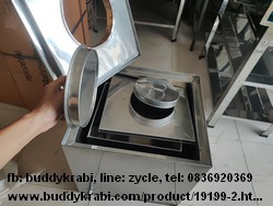 ถังเก็บไอติมสี่เหลี่ยม สเตนเลส  ถังนอก 16 x 18 นิ้ว สูง 18 นิ้ว ถังใน 11 x 13 นิ้ว สูง 14 นิ้ว (32 ลิตร)  สเตนเลสแท้ 304