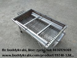 เตาย่างถ่านแบบถังผ่าครึ่ง ขาสูง  SPP 060 ลิตร 14 x 24 นิ้ว สูง 30 นิ้ว
