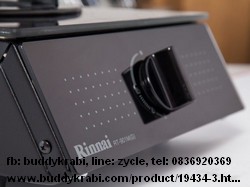 เตาแก๊สตั้งโต๊ะ (เตากล่อง) หัวเดี่ยว Rinnai หัวเตาสเตนเลส Mega Burner  หน้ากระจก RT-901M (G)  สีดำ