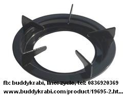 ขาตั้งหม้อ (กระทะ) รูปวงกลม Seiki 21 ซม. ช่อง 23 ซม.  ขาเรียบ, เคลือบ   สีดำ