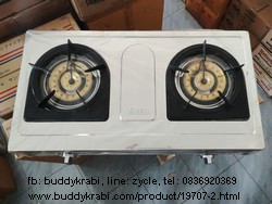 เตาแก๊สตั้งโต๊ะ (เตากล่อง) หัวคู่ Seiki หัวเตา 130 มม. ทองเหลือง สเตนเลสทั้งตัว ST-800
