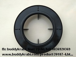 ขาตั้งหม้อ (กระทะ) รูปวงกลม เตากระจก Rinnai ขอบนอก 23.5 ซม. ขอบใน 16.7 ซม. ช่อง 13 ซม. หัวเตา Mega Burner    สีดำ