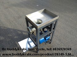 เครื่องบดเนื้อไฟฟ้า เหล็ก HL No.32 ถาดสเตนเลส มอเตอร์ 1.5 HP มีโซ่