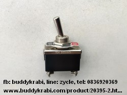 สวิทช์โยก   กรอบขนาด 1.9 x 3 ซม. 10A 2 จังหวะ 4 ขา    สีดำ