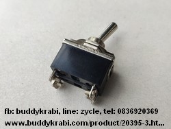 สวิทช์โยก   กรอบขนาด 1.9 x 3 ซม. 10A 2 จังหวะ 4 ขา    สีดำ