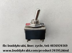 สวิทช์โยก   กรอบขนาด 1.9 x 3 ซม. 10A 2 จังหวะ 4 ขา    สีดำ