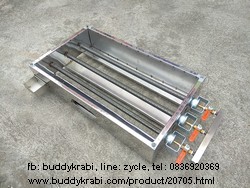 เตาสเต็ก (กริล, เบอร์เกอร์) แก๊ส เปล่าๆ ไม่มีกระทะ  17 x 30 นิ้ว 3 ท่อแก๊ส